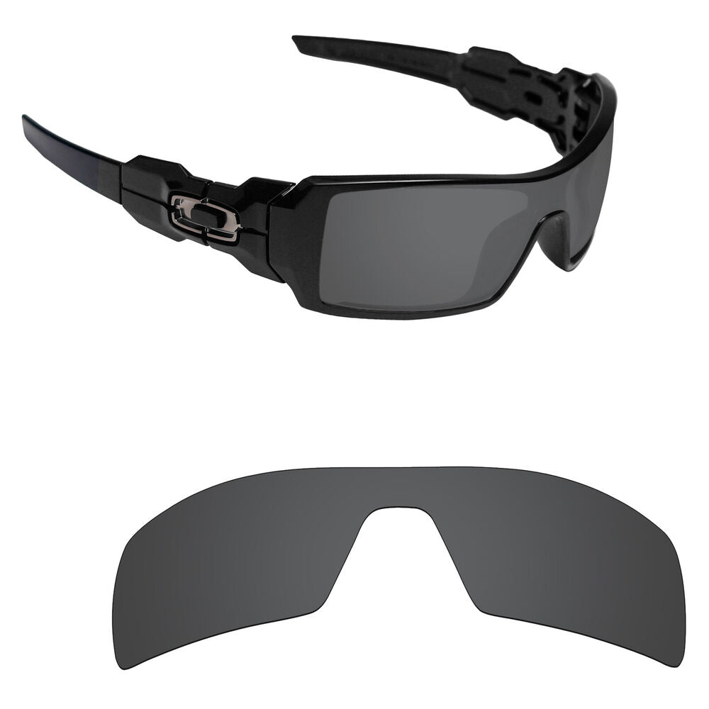 Hawkry Polarized Replacement Lenses for-Oakley Oil Rig Sunglass Stealth Black