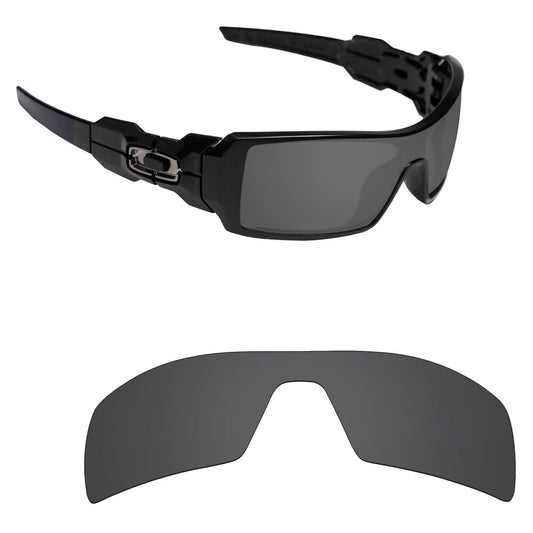Hawkry Polarized Replacement Lenses for-Oakley Oil Rig Sunglass Stealth Black