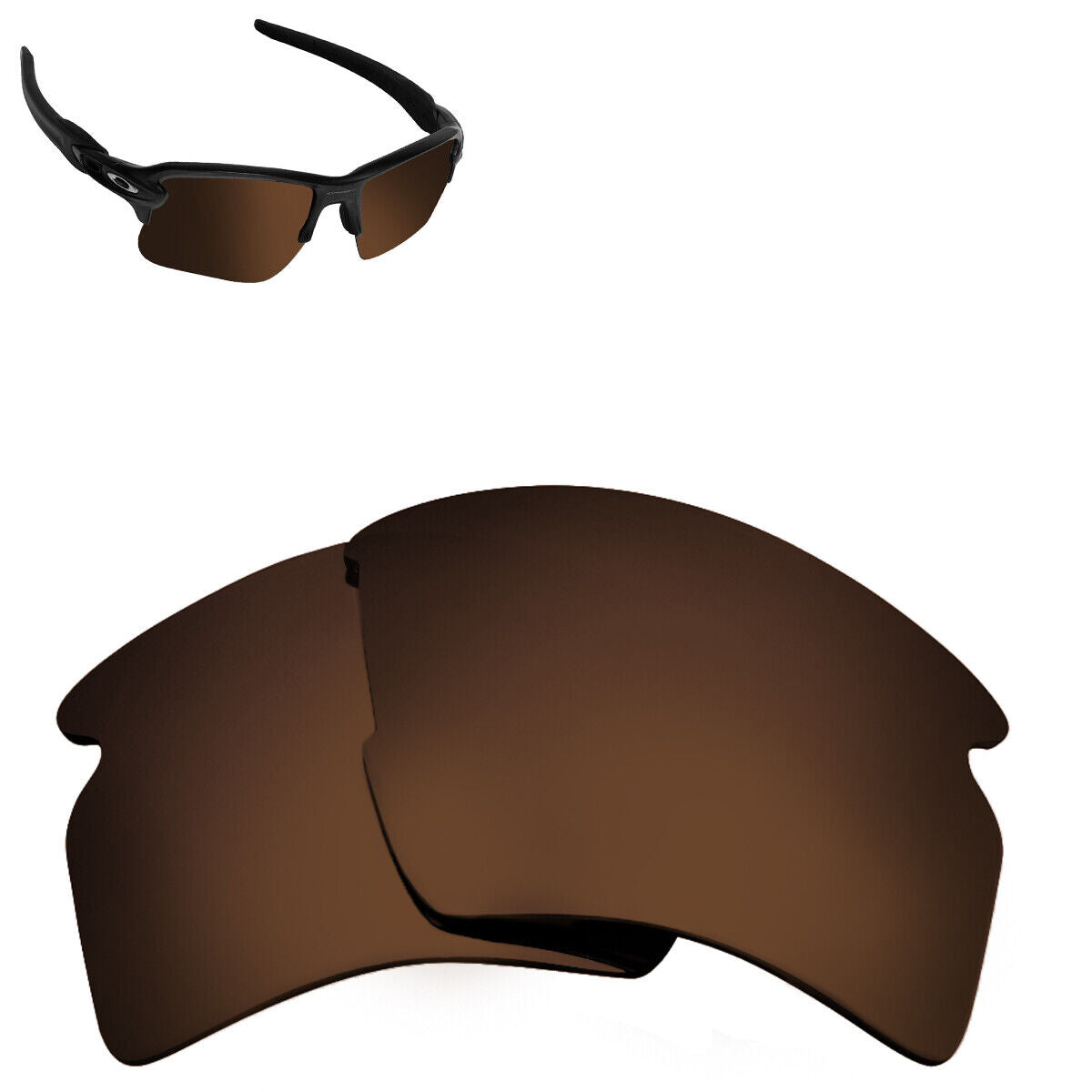 LenSwitch Replacement Lenses for Oakley Flak 2.0 XL Sunglasses Dark Brown