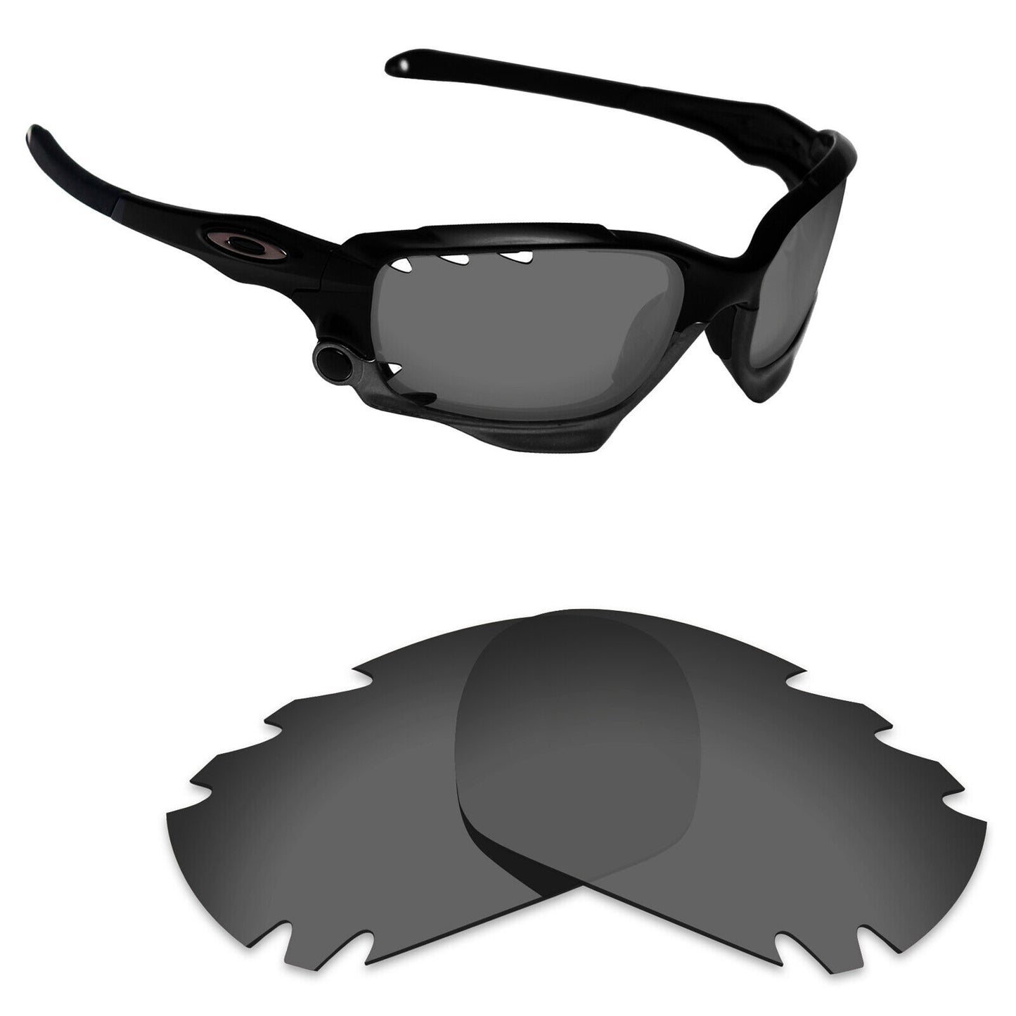 Hawkry Black Earsocks & Black Replacement Lens for-Oakley Racing Jacket Vented