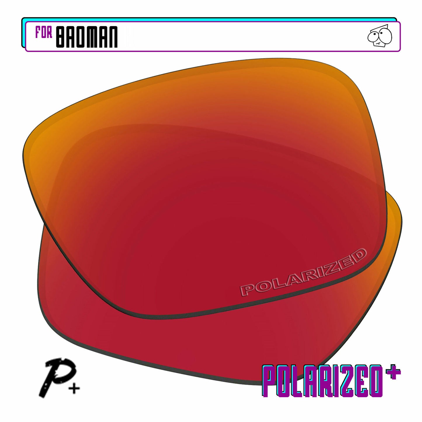 POLARIZED+ Replacement Lens For-Oakley Badman Sunglass Anti-Scratch