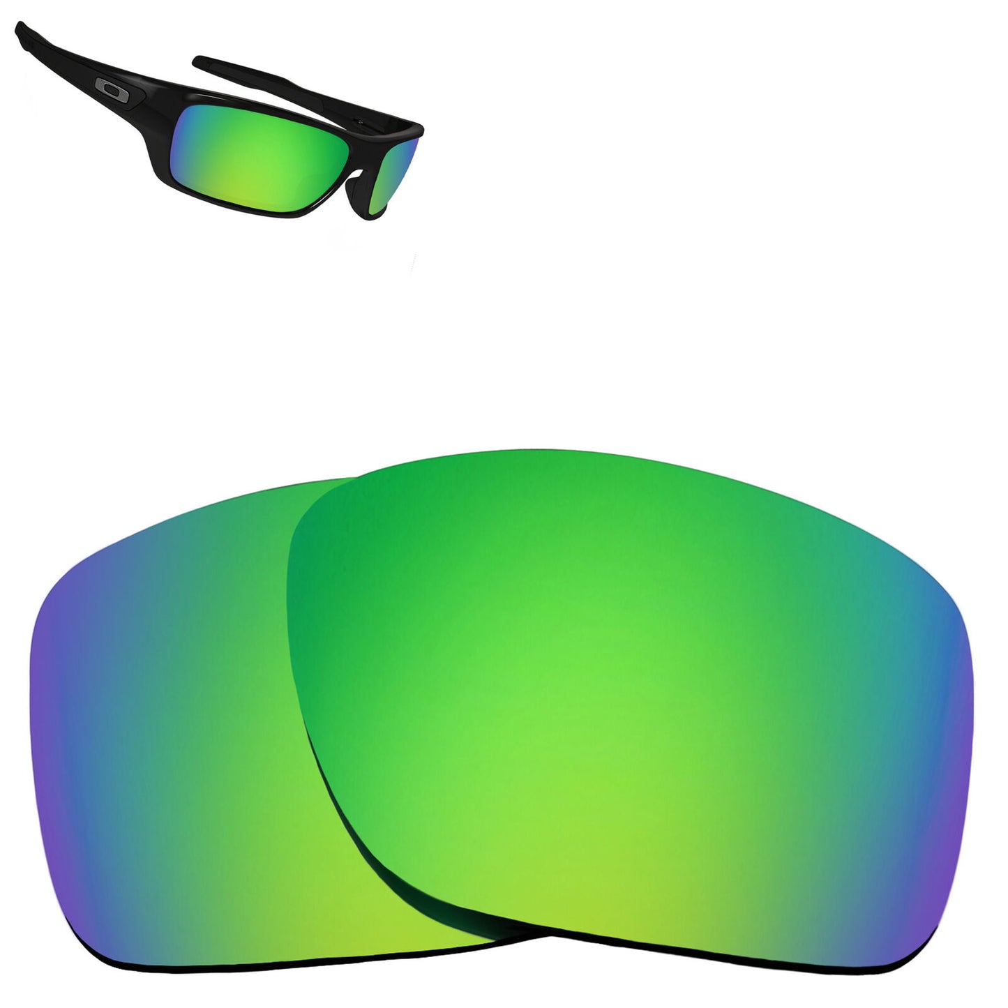 LenSwitch Replacement Lenses for Oakley Turbine Sunglasses Green Mirror