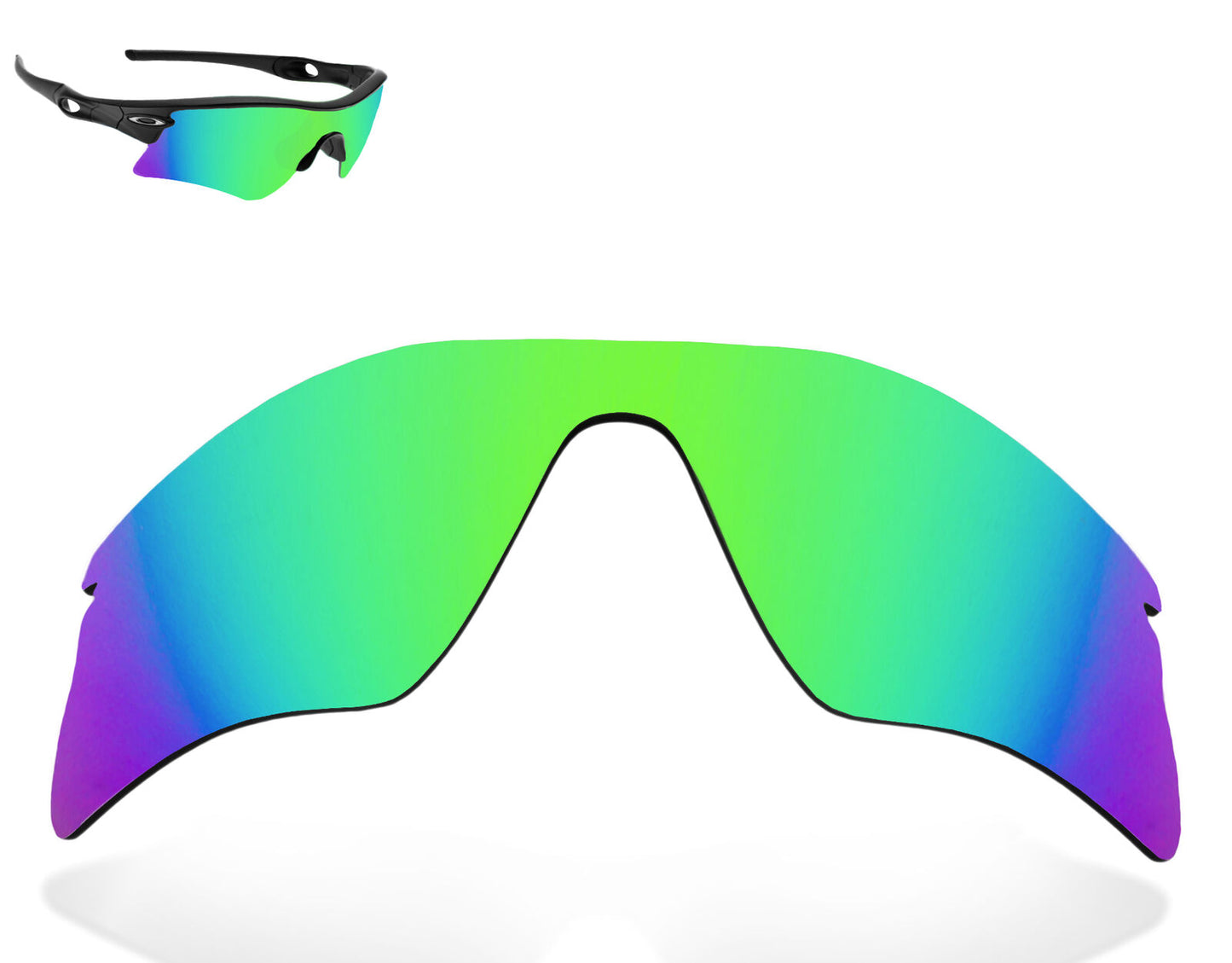 LenSwitch Replacement Lenses for Oakley Radar Range Sunglasses Green Mirror