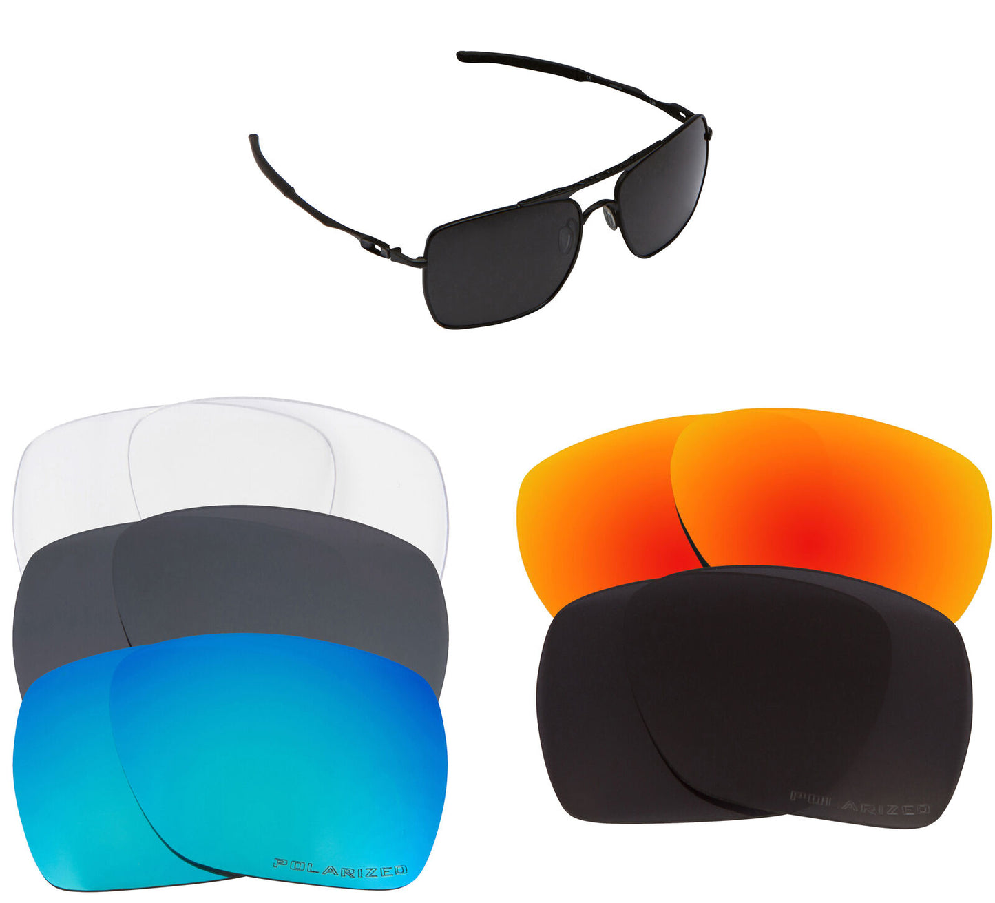 LenSwitch Replacement Lenses for Oakley Deviation Sunglasses Crystal Clear