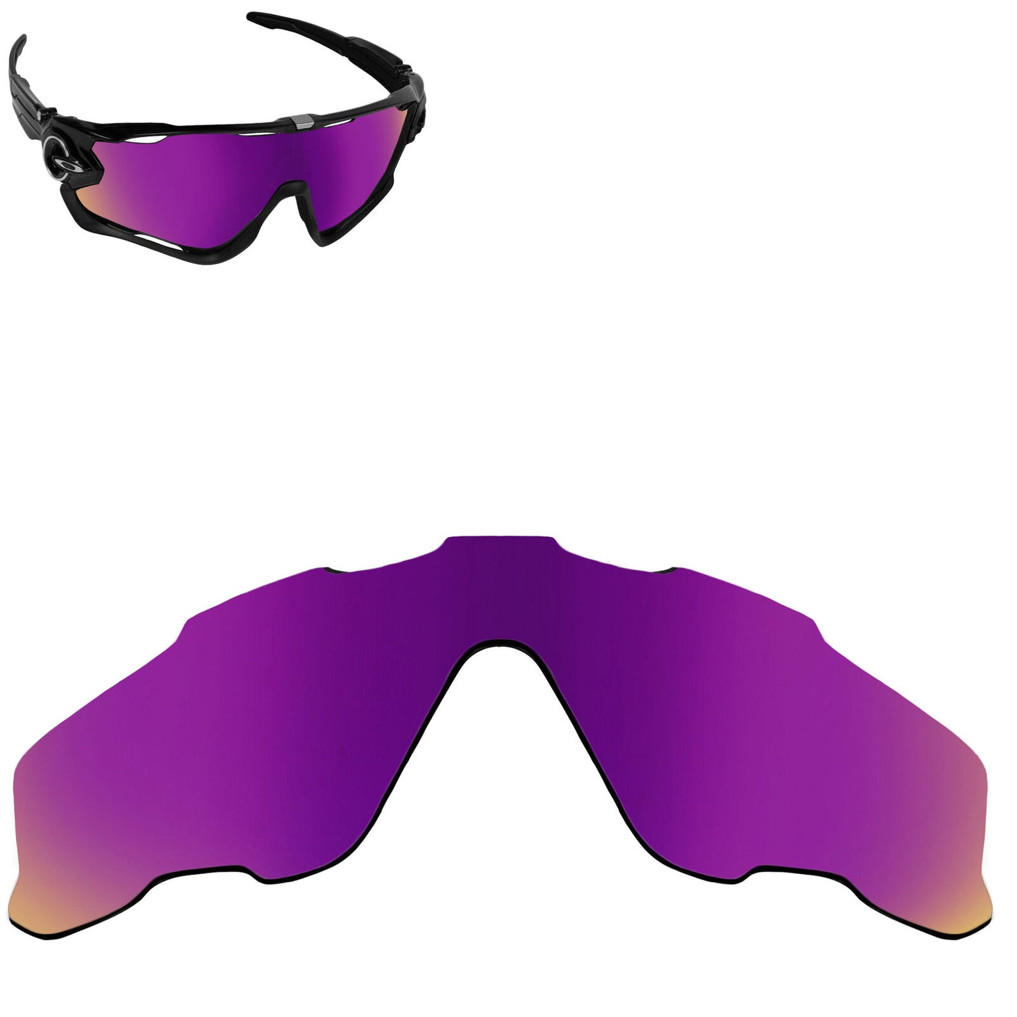 LenSwitch Replacement Lenses for Oakley Jawbreaker Sunglasses Purple Mirror