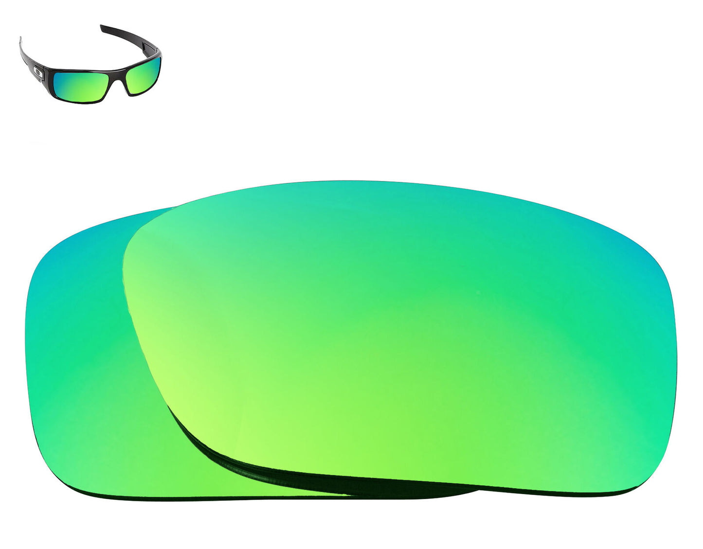 LenSwitch Replacement Lenses for Oakley Crankshaft Sunglasses Green Mirror