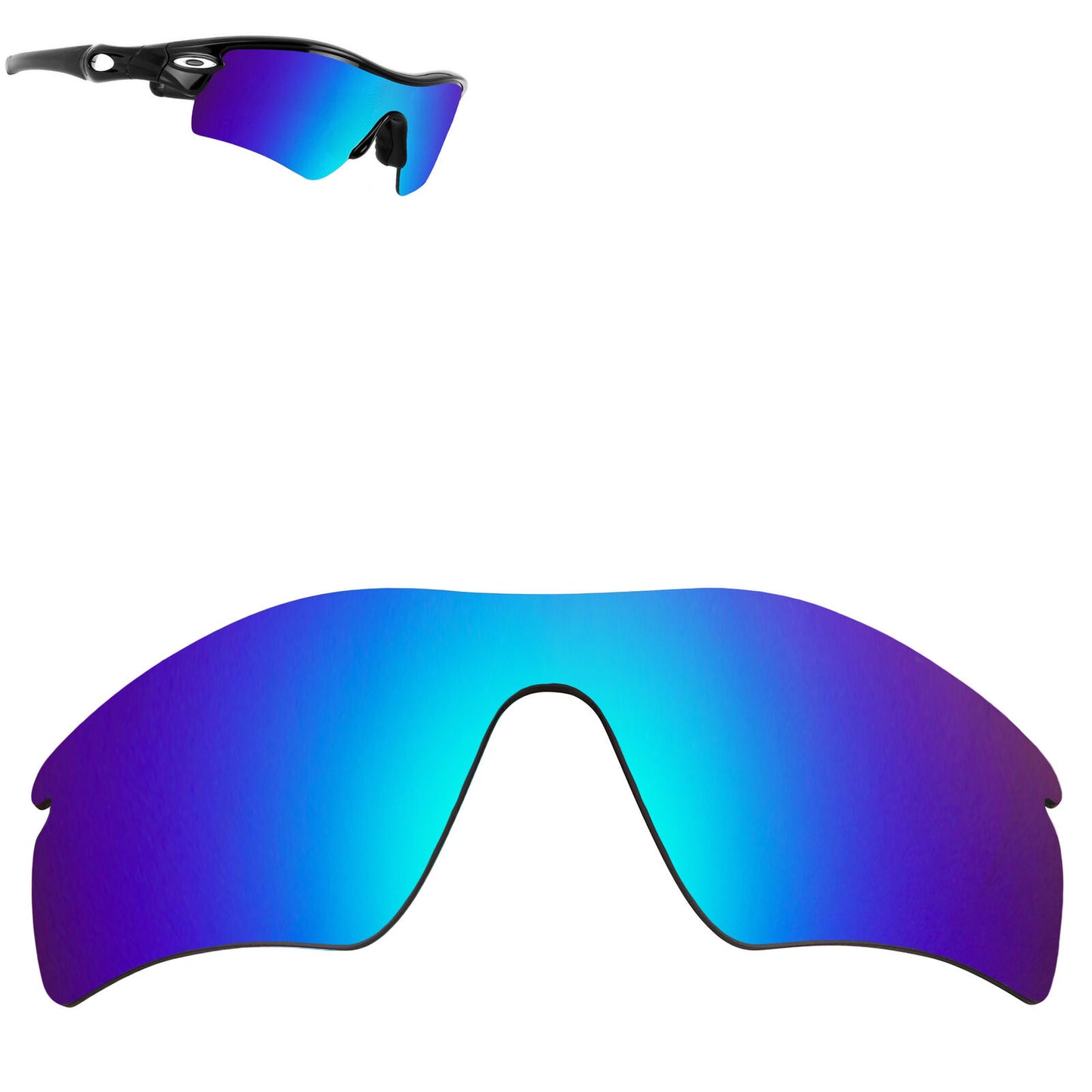 LenSwitch Replacement Lenses for Oakley Radar Path Sunglasses Blue Mirror