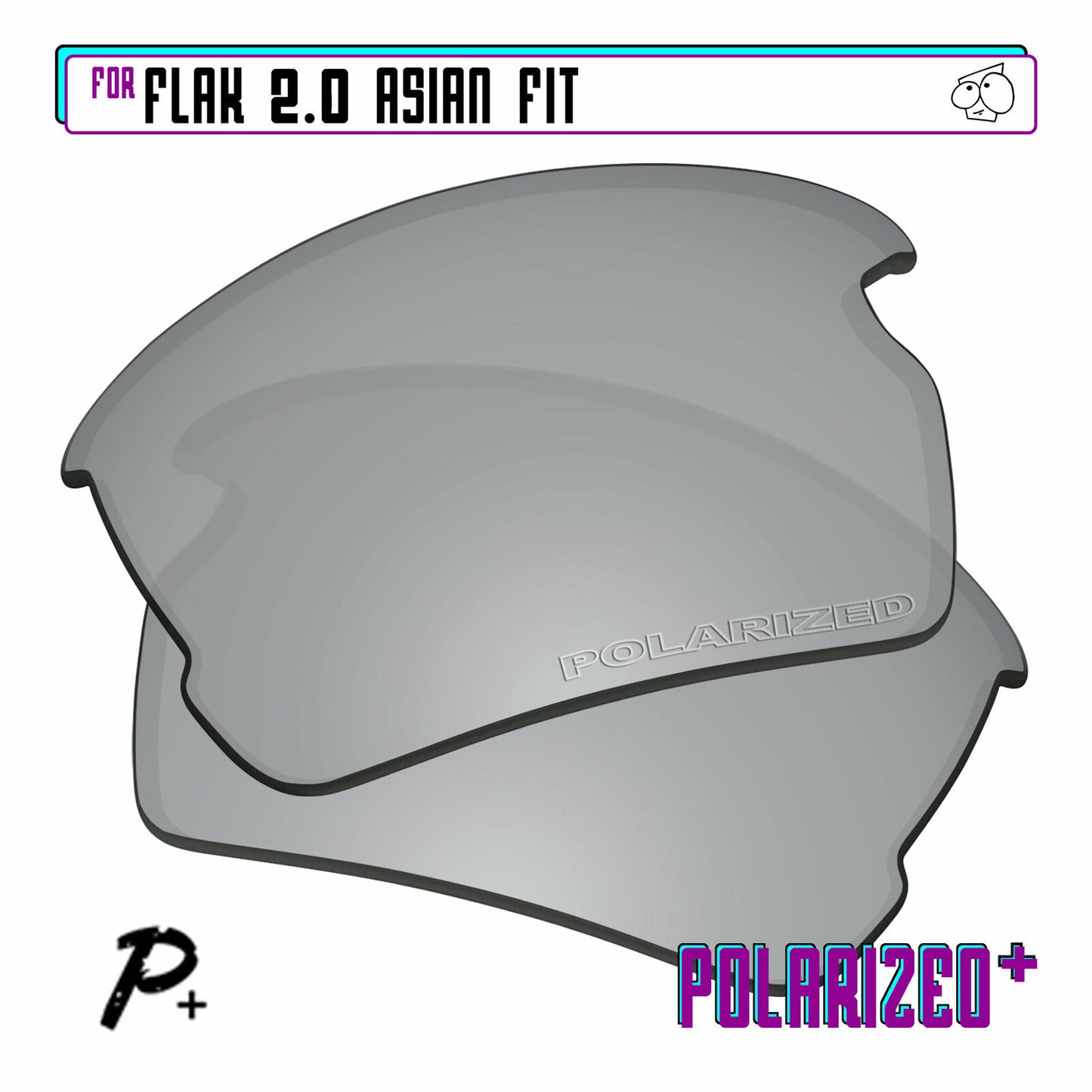 POLARIZED+ Replacement Lens For-Oakley Flak 2.0 Asian Fit Sunglass Anti-Scratch