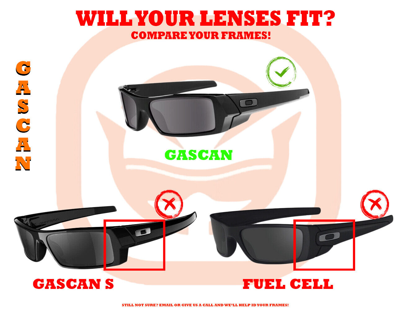 LenSwitch Replacement Lenses for Oakley Gascan Sunglasses Yellow