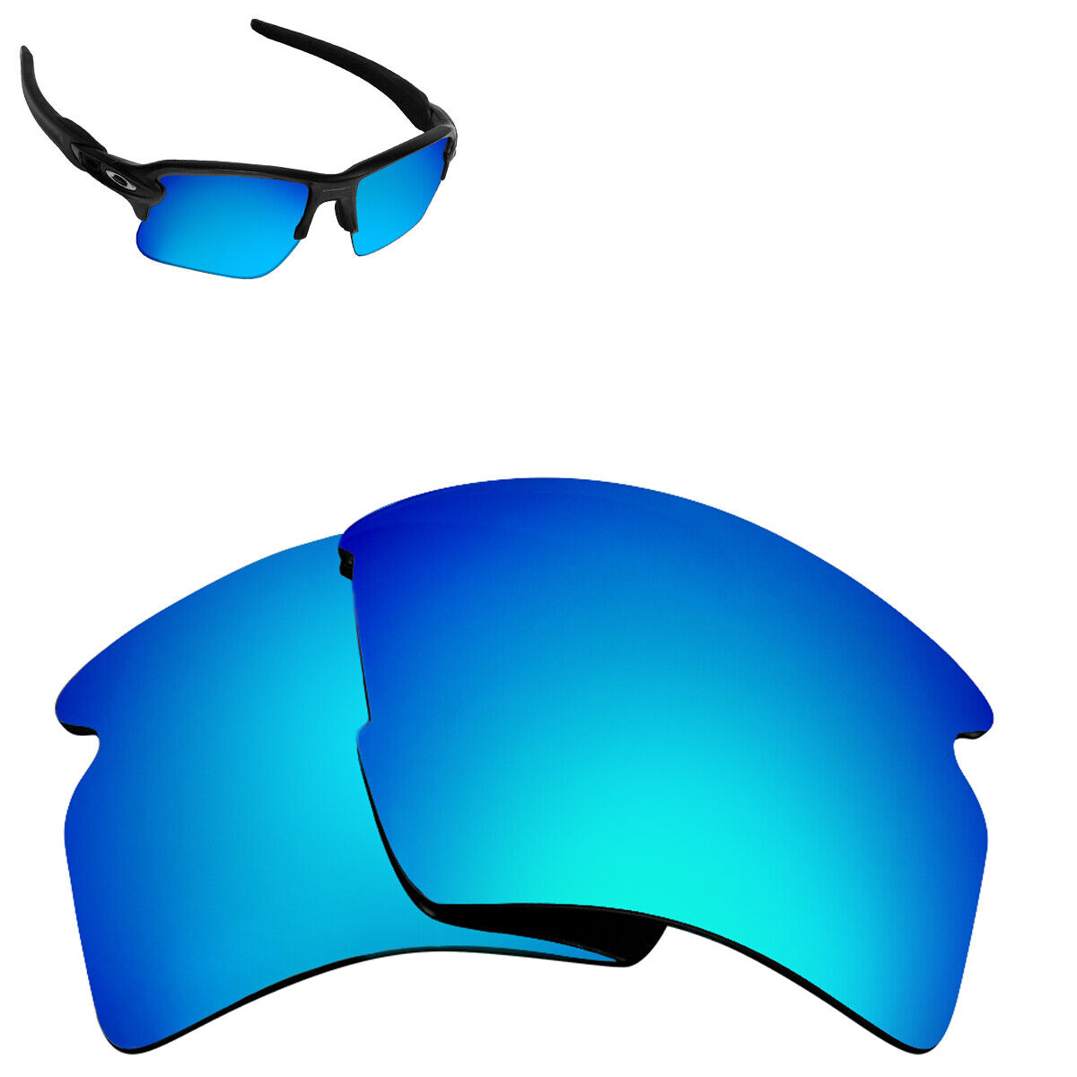 LenSwitch Replacement Lenses for Oakley Flak 2.0 XL Sunglasses Blue Mirror