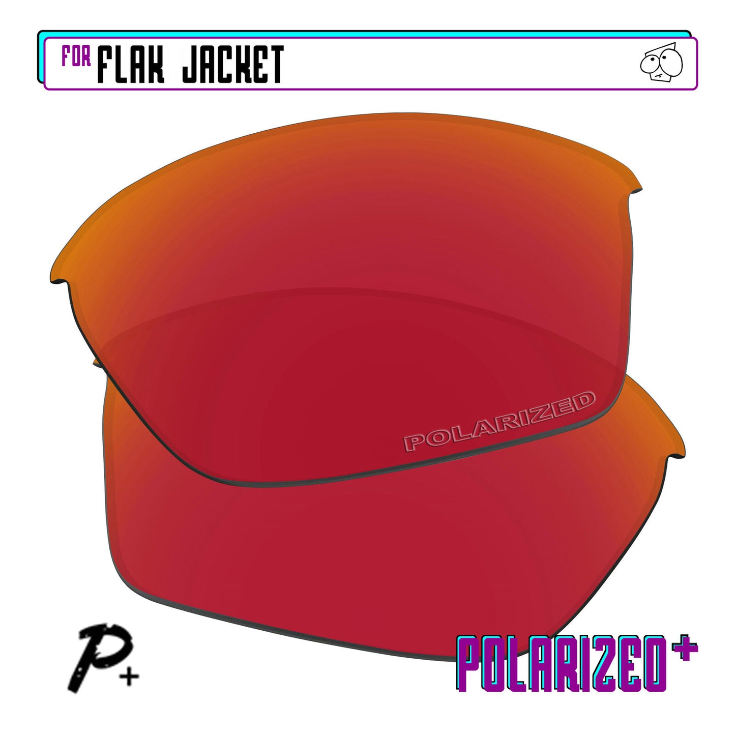 POLARIZED+ Replacement Lens For-Oakley Flak Jacket Sunglass Anti-Scratch