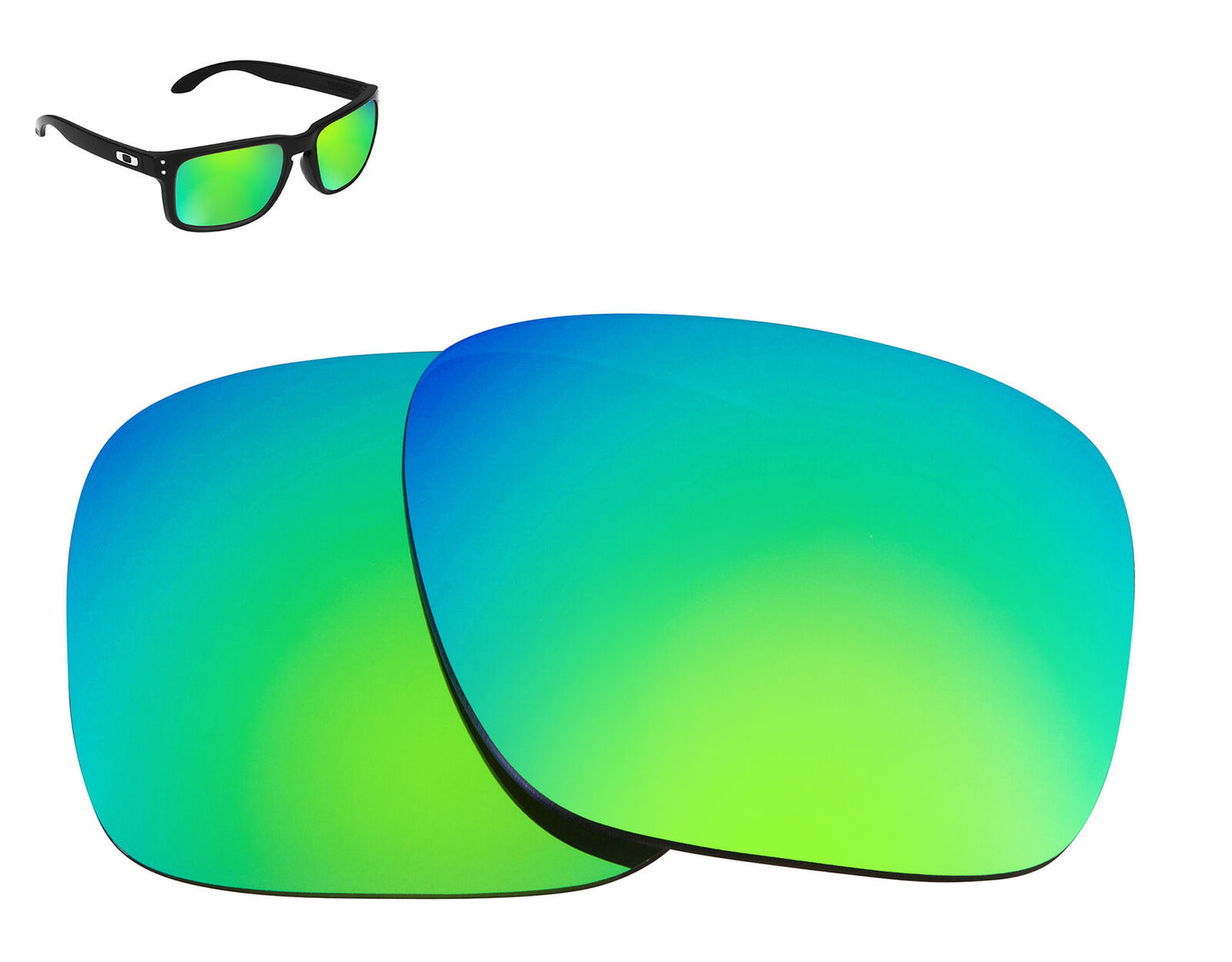 LenSwitch Replacement Lenses for Oakley Holbrook Sunglasses Green Mirror