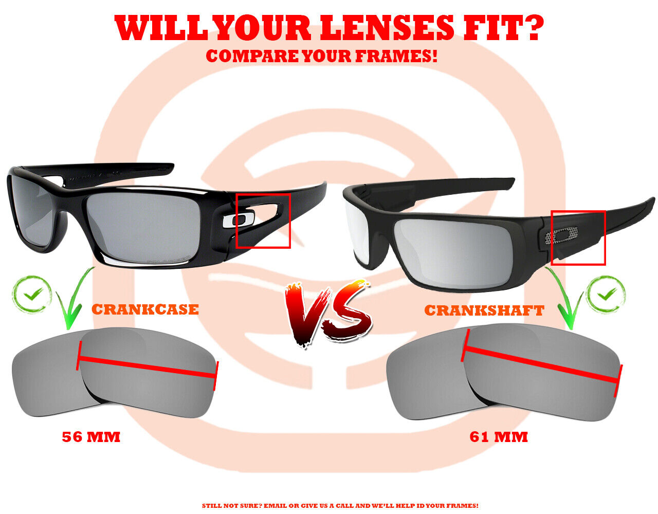 LenSwitch Replacement Lenses for Oakley Crankcase Sunglasses Red Mirror
