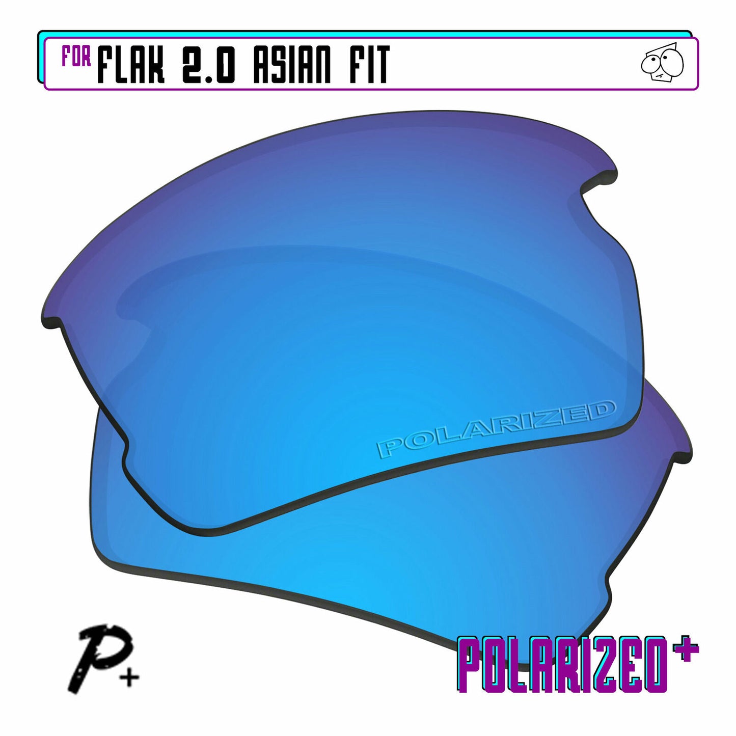 POLARIZED+ Replacement Lens For-Oakley Flak 2.0 Asian Fit Sunglass Anti-Scratch