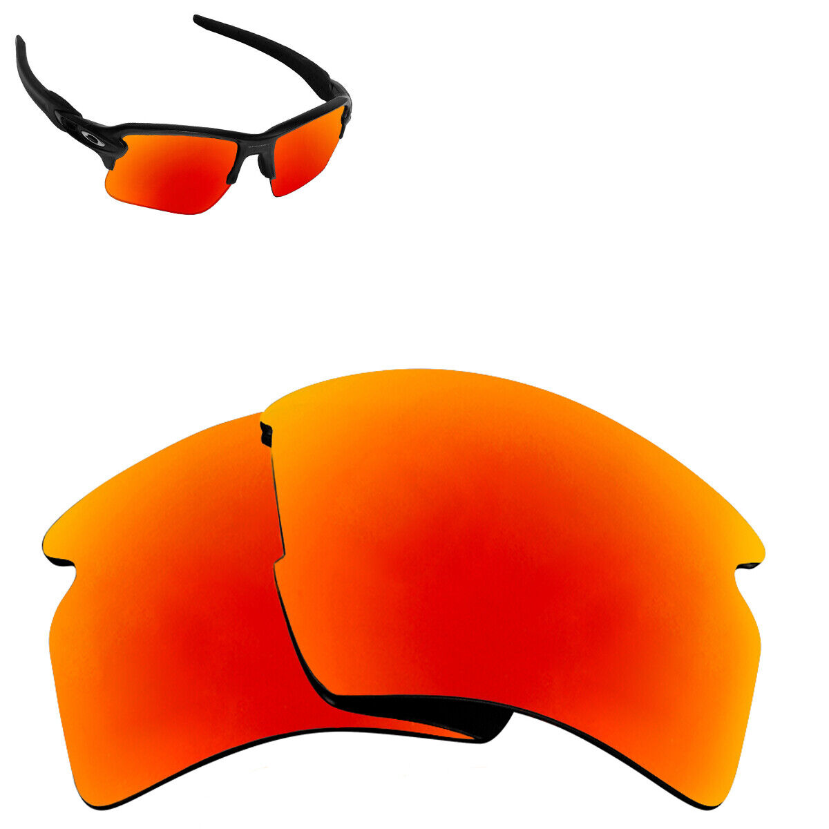 LenSwitch Replacement Lenses for Oakley Flak 2.0 XL Sunglasses Red Mirror