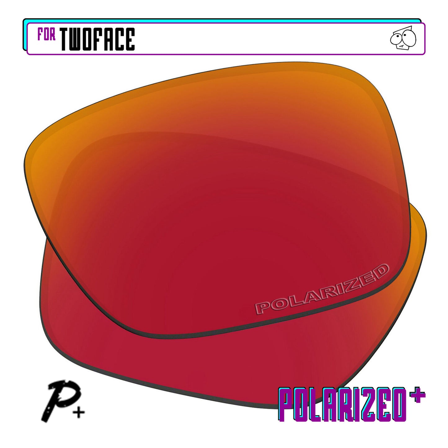 POLARIZED+ Replacement Lens For-Oakley Twoface Sunglass Anti-Scratch