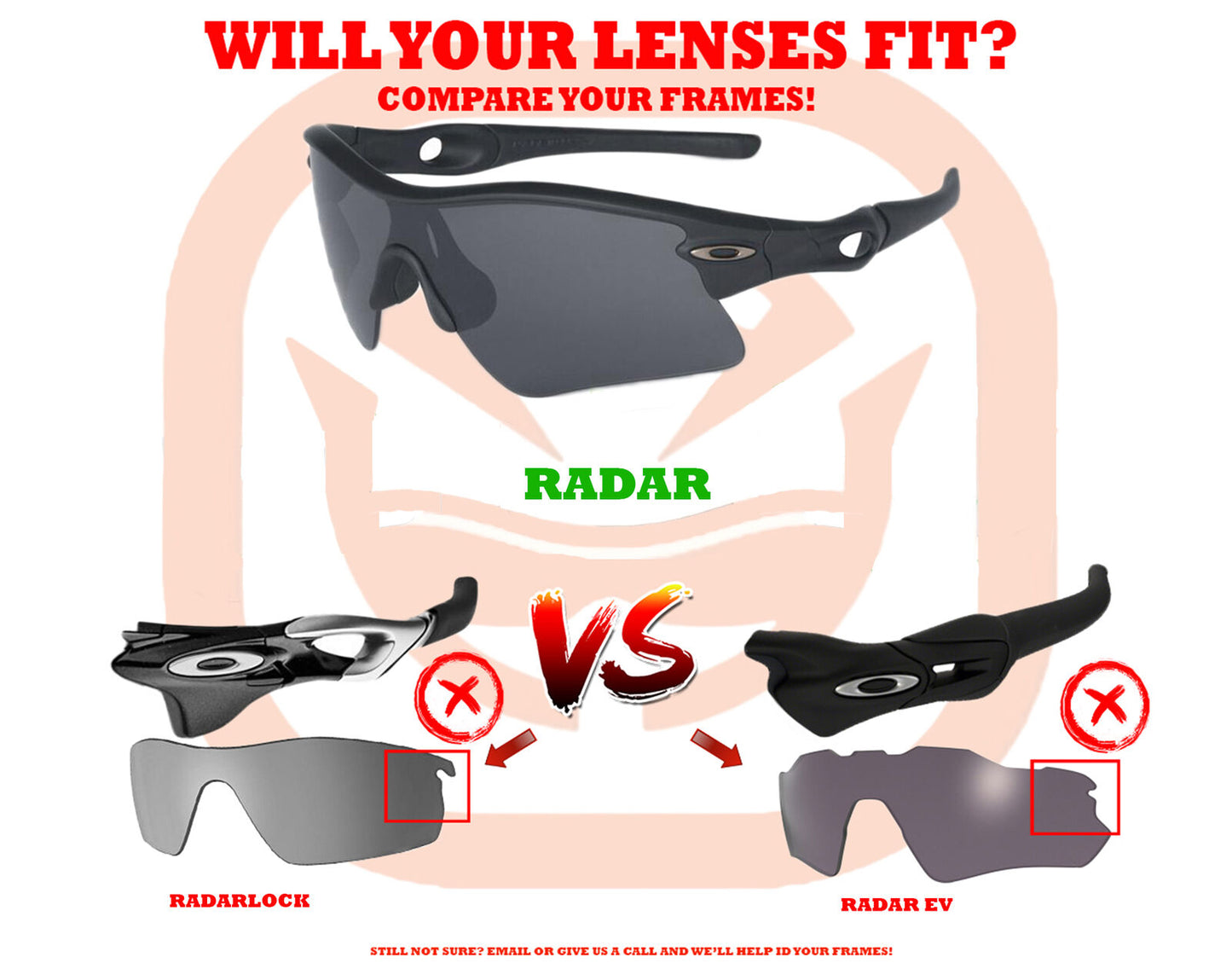 LenSwitch Replacement Lenses for Oakley Radar Range Sunglasses Purple Mirror