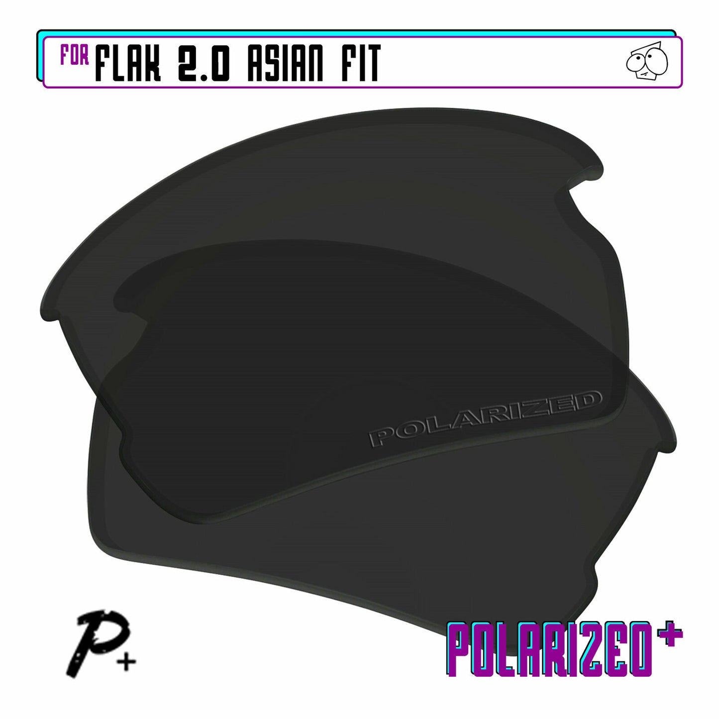 POLARIZED+ Replacement Lens For-Oakley Flak 2.0 Asian Fit Sunglass Anti-Scratch