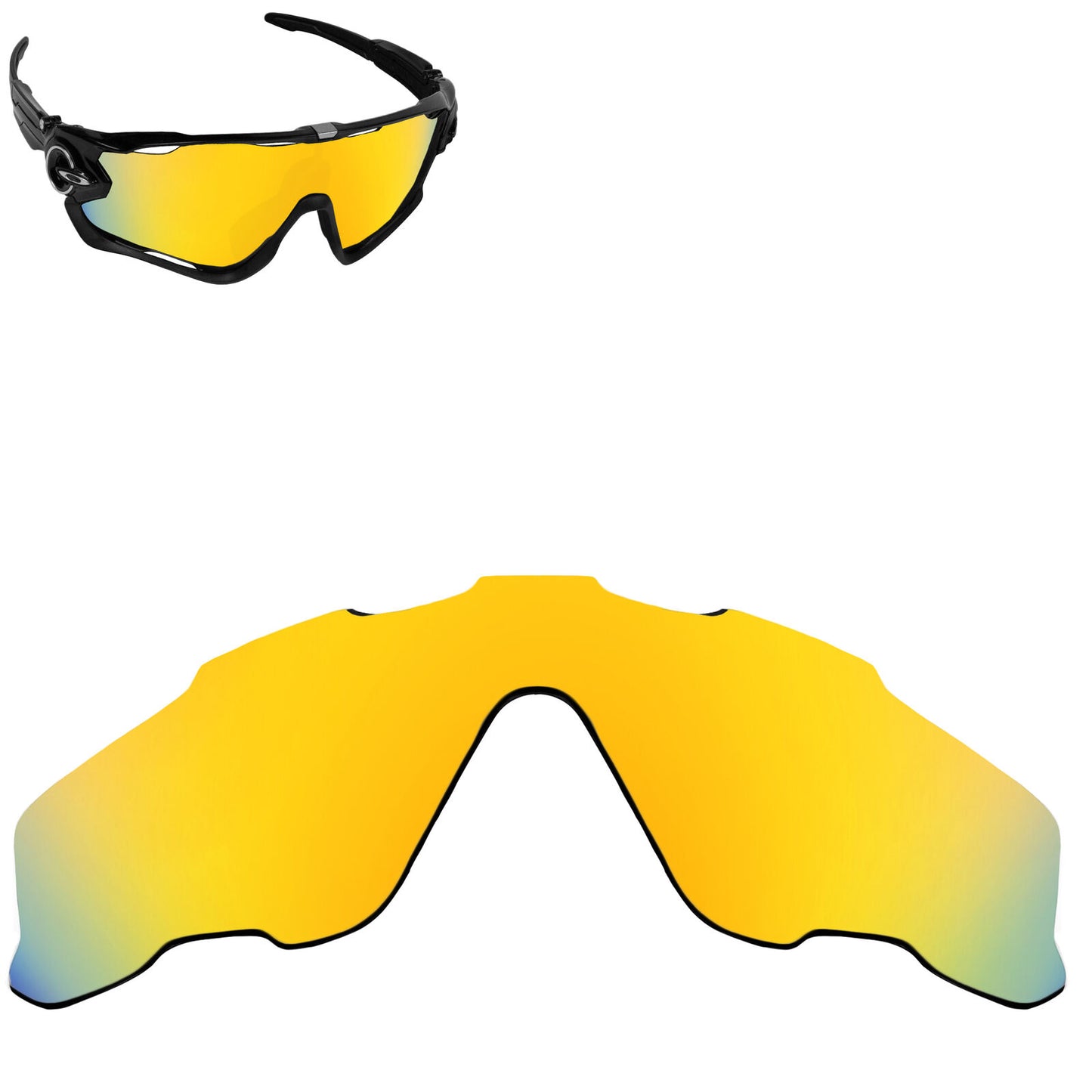 LenSwitch Replacement Lenses for Oakley Jawbreaker Sunglasses Gold Mirror