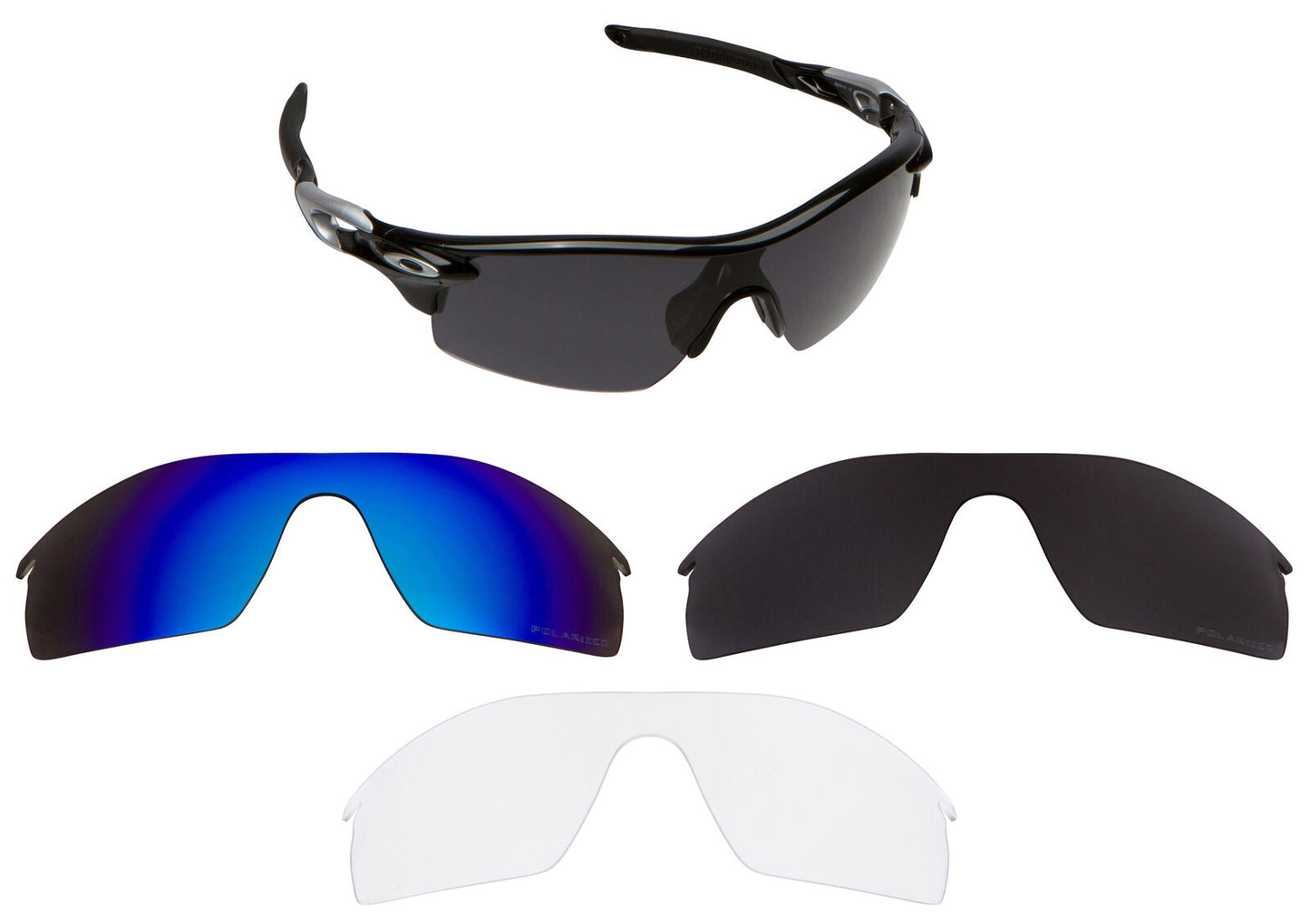 LenSwitch Replacement Lenses for Oakley Radarlock Pitch Sunglasses Clear