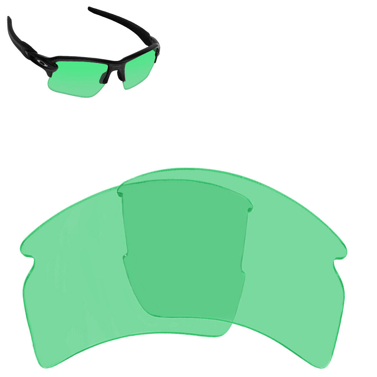 LenSwitch Replacement Lenses for Oakley Flak 2.0 XL Sunglasses Green