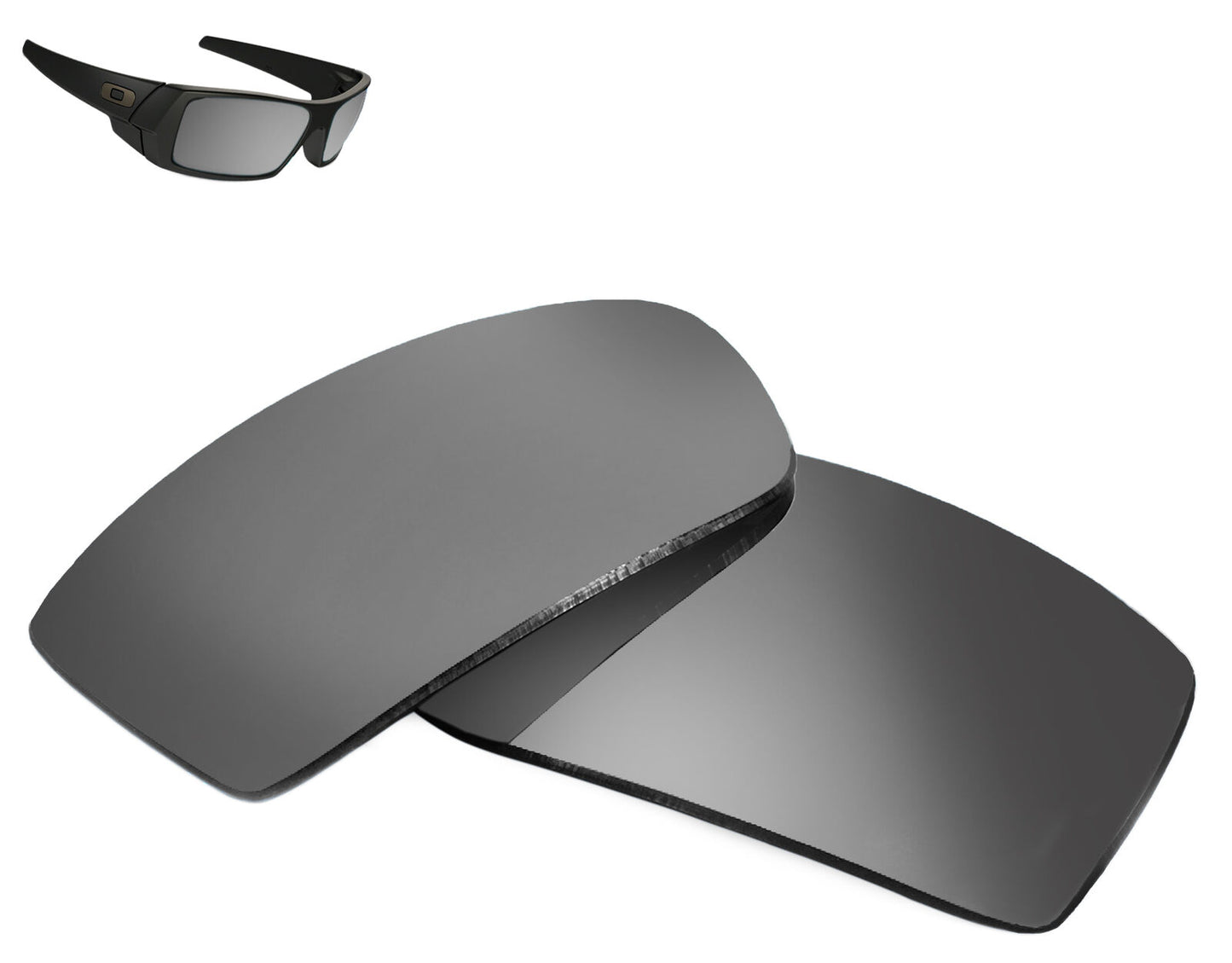LenSwitch Replacement Lenses for Oakley Gascan Sunglasses Silver Mirror