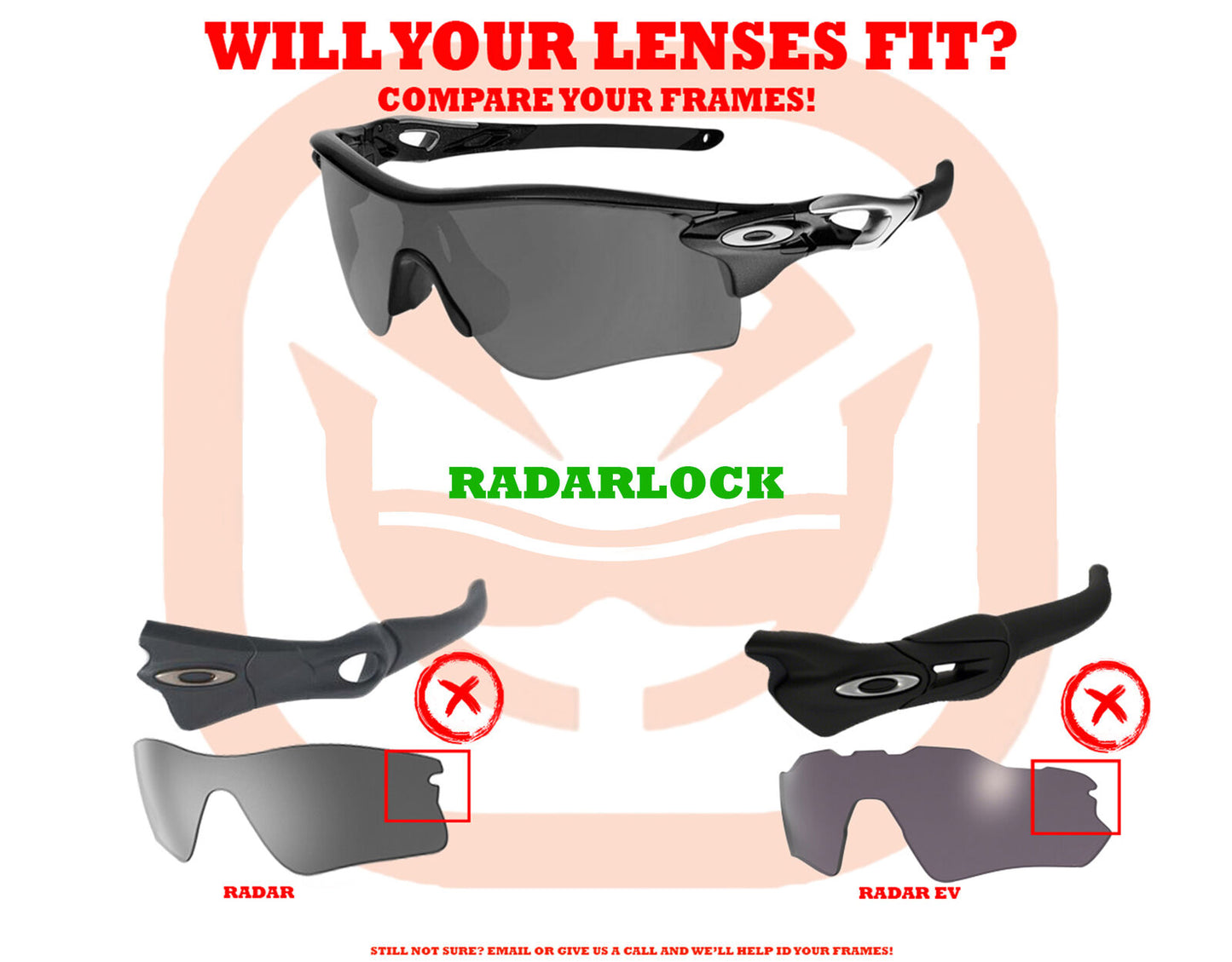 LenSwitch Replacement Lenses for Oakley Radarlock Path Vented Red Mirror