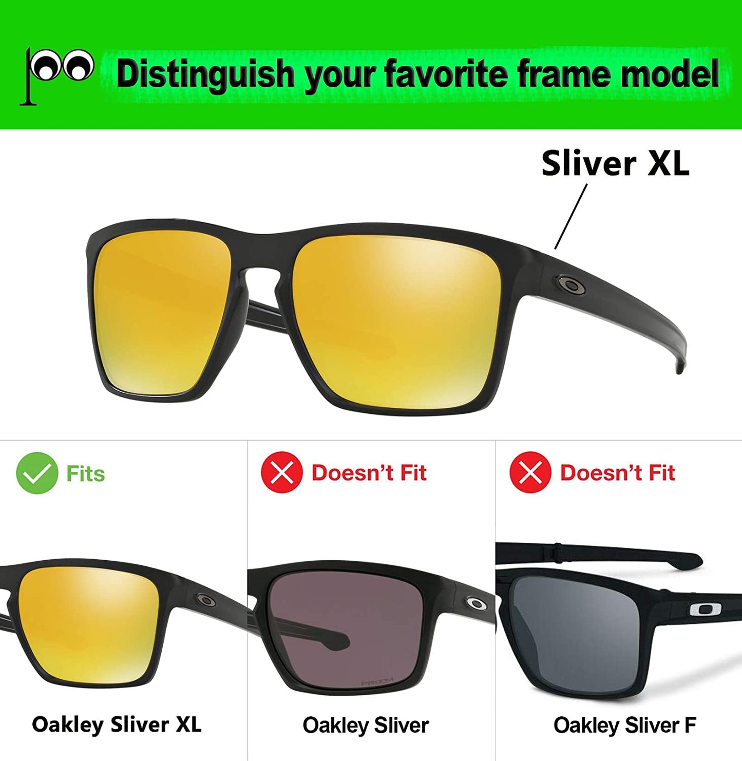 Prizo Polarized Replacement Lenses for Oakley Sliver XL Sunglasses OO9341